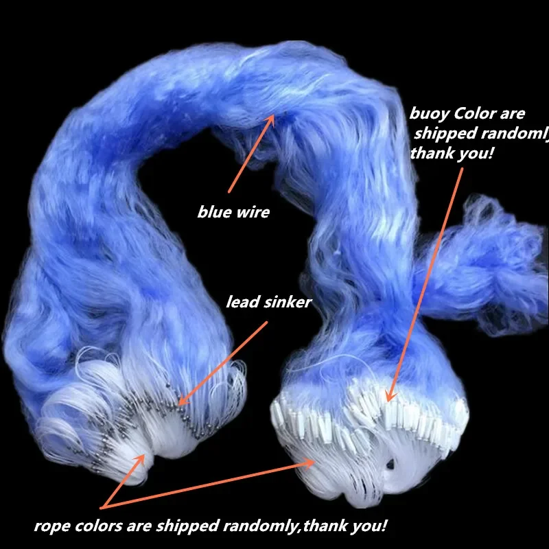 Red De Pesca De nailon azul, monofilamento De línea suave, red De enmalle De fregadero pegajoso, profundidad De 1,3 m, longitud De 45m-95m, POUI COME DREAM - imagen 3