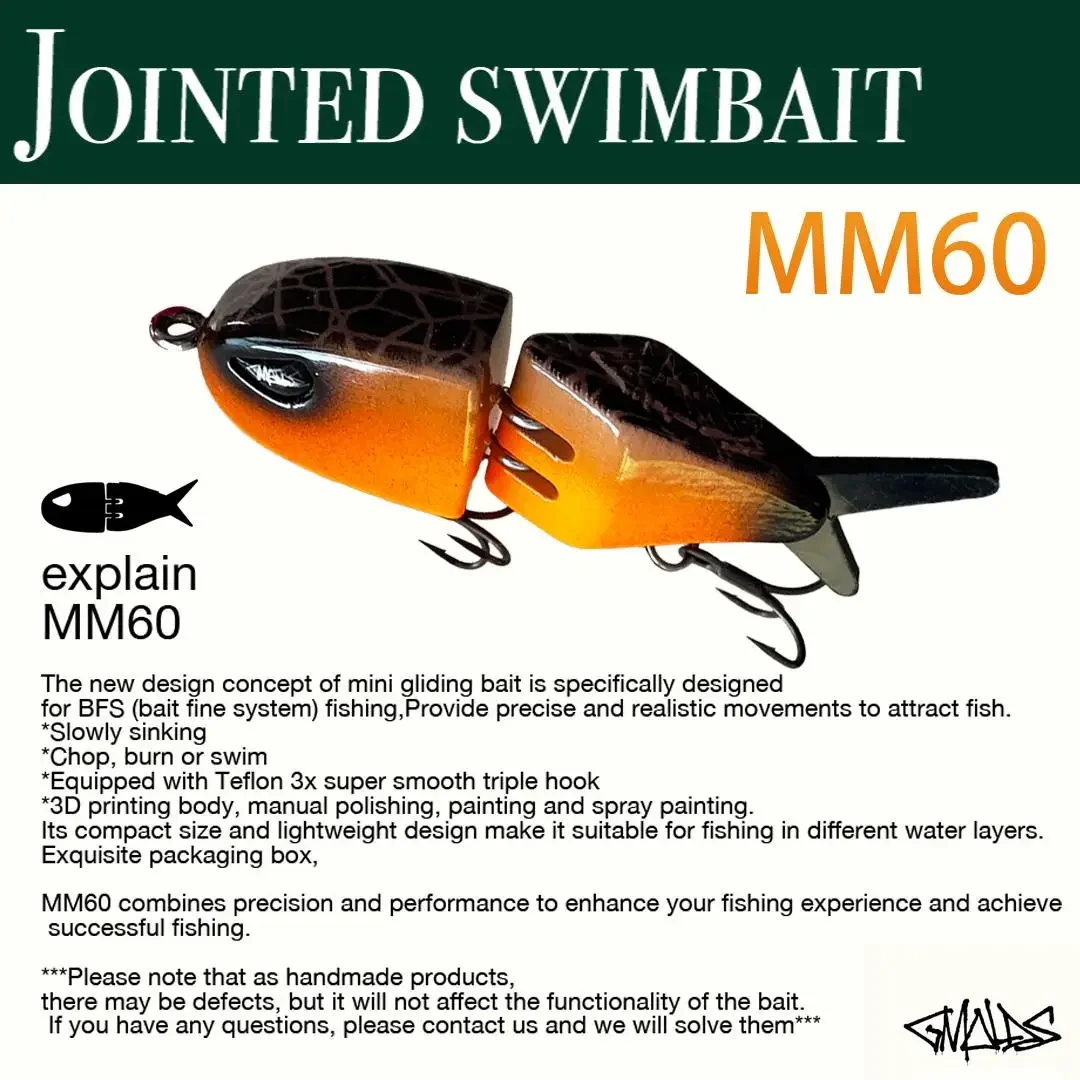 Señuelo con estampado 3D Original MM60, cebo de pesca fino uniforme recogido, cebo de natación para peces pequeños preciso y realista - imagen 4