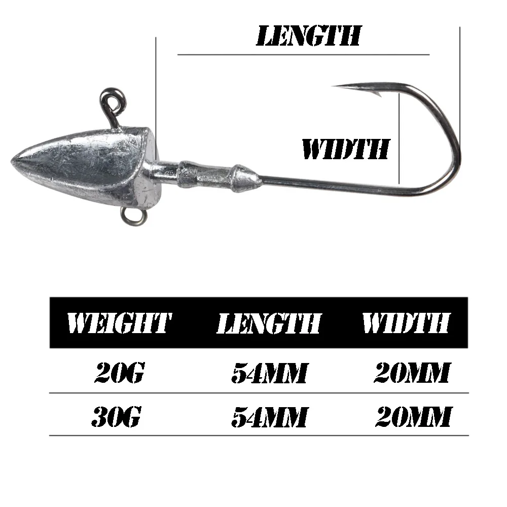 Anzuelos Jig Head Testar tipo barco – Cabeza triangular para vinilo - imagen 3