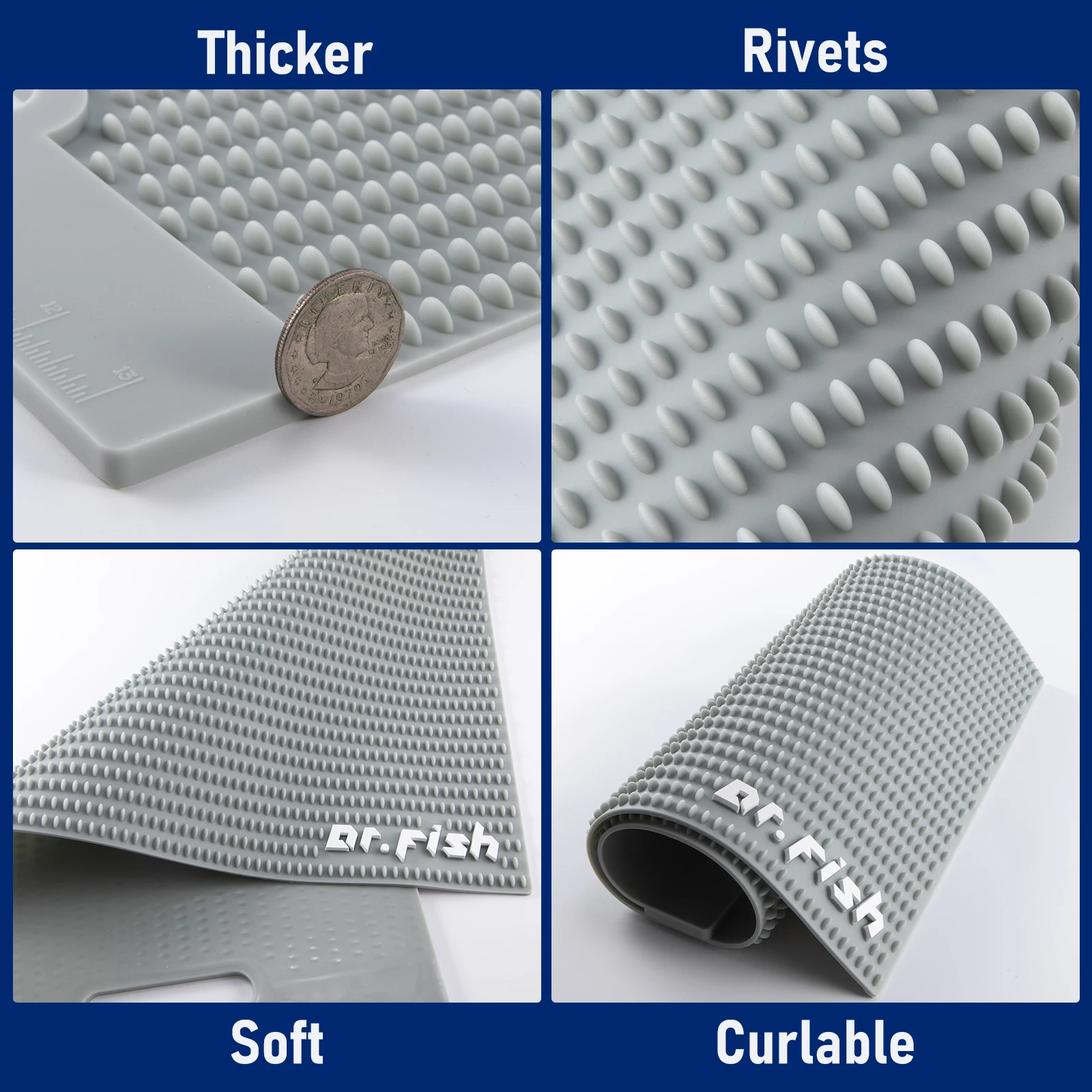 Tabla de cortar antideslizante para filetes de pescado, alfombrilla para filetes de pescado, empuñaduras de limpieza, fácil de filetear, tablero de corte de cebo resistente para mesa de filetes - imagen 4