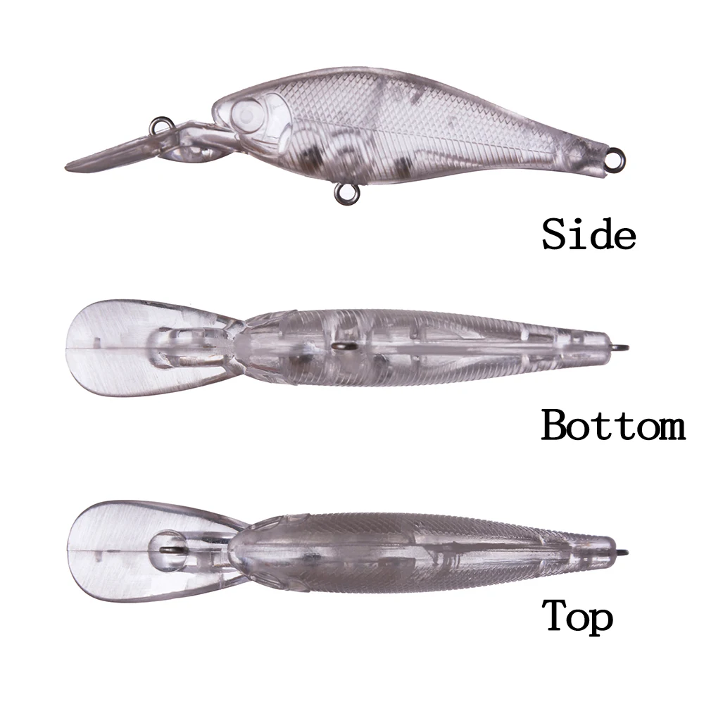 Señuelos minnow en blanco con sonajero – Flotantes para pintar - imagen 3