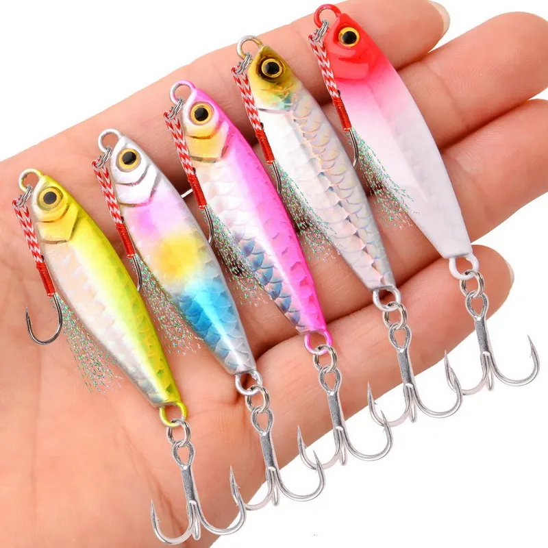 Señuelo de plantilla de Metal fundido, 10 Uds., 10g, señuelos de Jigging de fundición a tierra, Pesca, pescado, lubina, señuelo de Pesca, aparejos de cebo Artificial - imagen 5