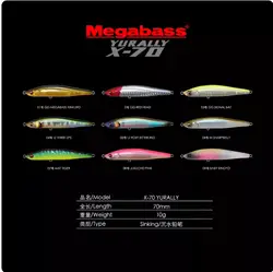 Megabass X85 X-70 señuelo lápiz hundimiento rápido para lubina