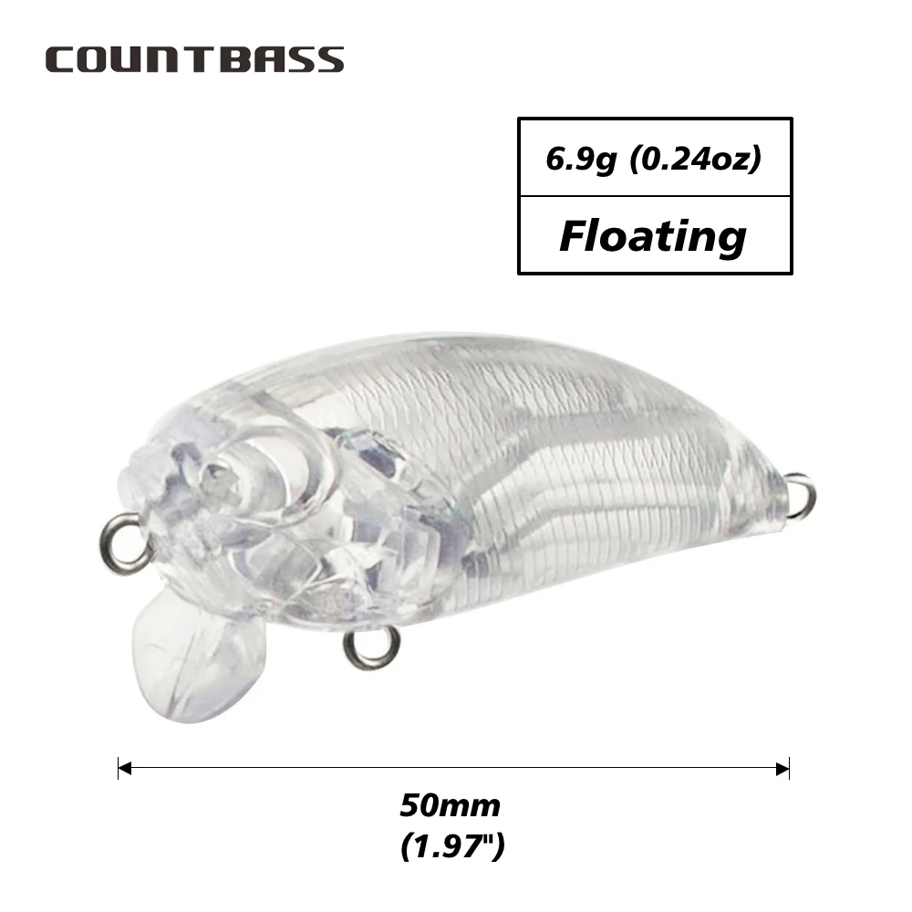 Countbass 10 Uds sistema magnético señuelos duros en blanco 50mm/2 "7g/0,24oz cebo de pesca flotante sin pintar, Crankbait, Wobbler - imagen 2