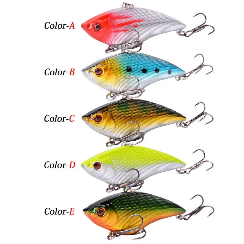 5 uds señuelo de Pesca duro VIB 7,4 cm 15,7g cebo Artificial de plástico anzuelos triples Peche Bass Pike Trolling Pesca aparejos de Pesca - imagen 3