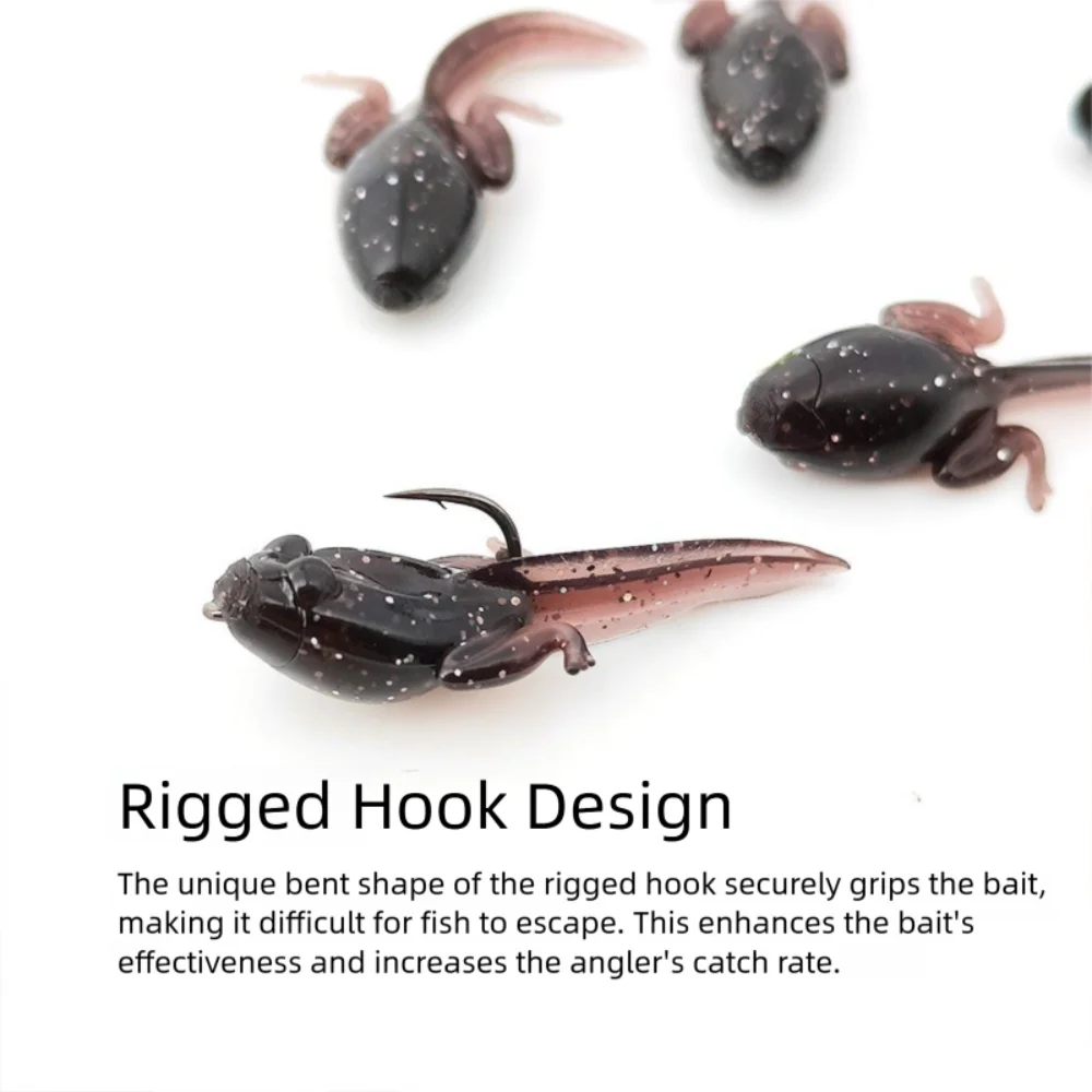 Señuelos de pesca blandos de Material suave, forma de gusano Artificial, diseño biónico, cebo suave con forma de girino, cebo Artificial - imagen 2