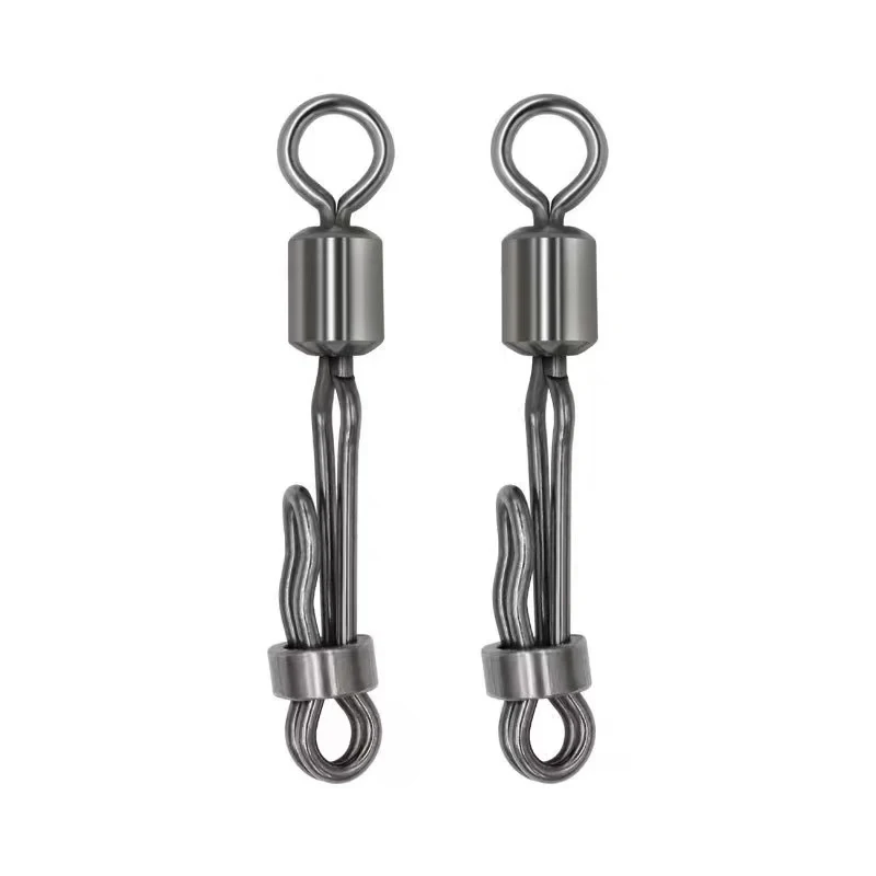 Accesorios de Pesca de carpa, 200 Uds., giratorio con cerradura, gancho de presión, conector rápido, anillo sólido, suministros de Pesca, aparejos de Pesca