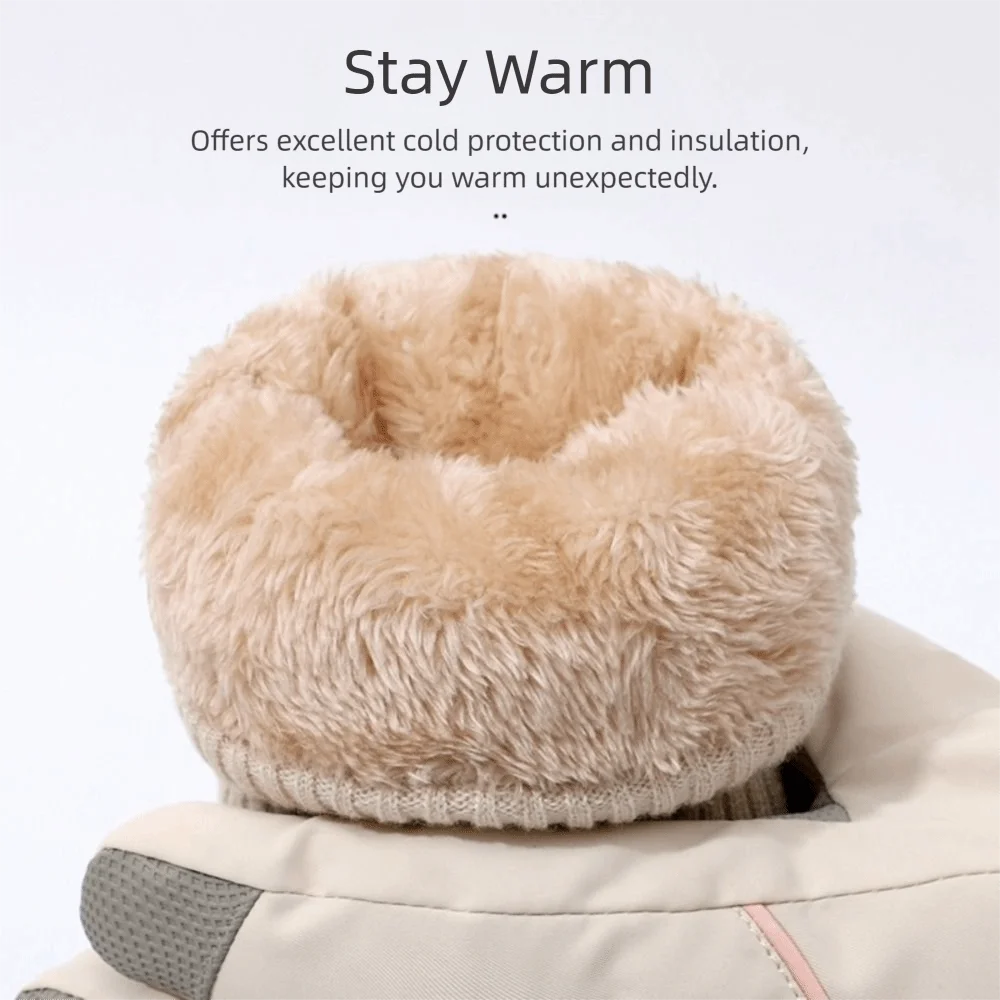 Guantes cálidos de invierno a la moda para mujer, guantes térmicos gruesos impermeables a prueba de viento, guantes de nieve con pantalla táctil para deportes al aire libre