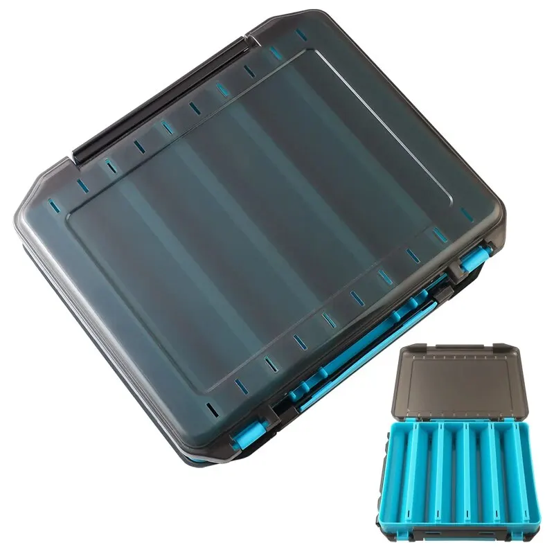 TAIYU caja de aparejos de pesca grande de doble cara, 10 compartimentos, almacenamiento de cebos grandes, señuelo de Pesca de Mar, caja de pesca de alta calidad - imagen 5