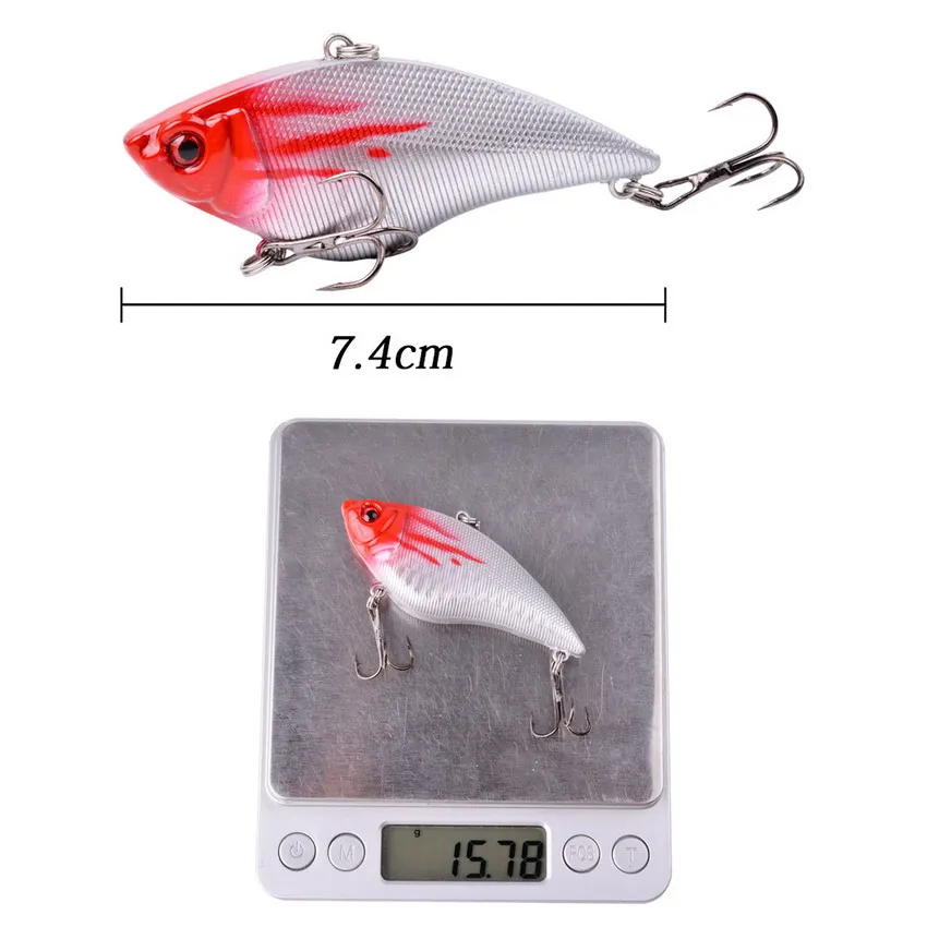5 uds señuelo de Pesca duro VIB 7,4 cm 15,7g cebo Artificial de plástico anzuelos triples Peche Bass Pike Trolling Pesca aparejos de Pesca - imagen 4