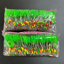 100 grupos 600 Uds. Tapón de goma de silicona para frijoles espaciales, equipo de pesca cilíndrico para frijoles espaciales de oliva, tope flotante para carpa