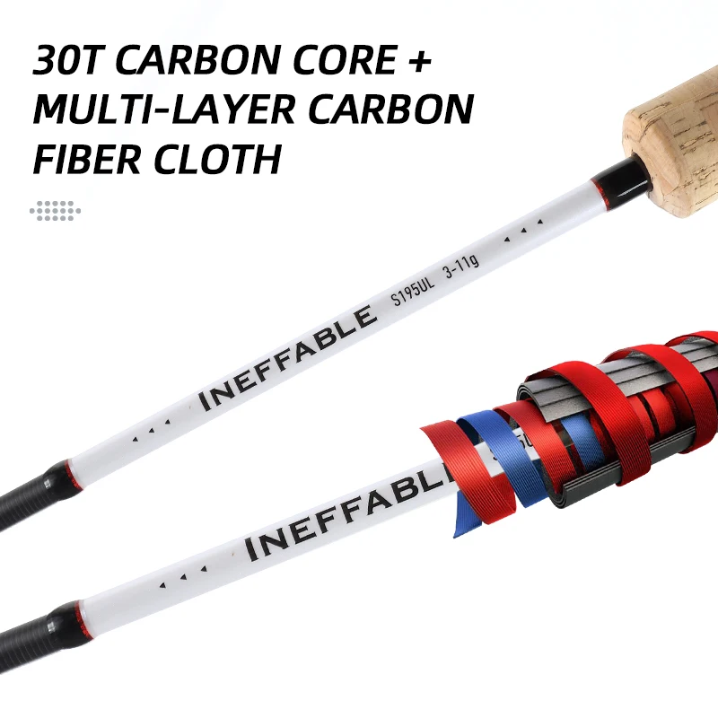 MIFINE INEFFABLE SPIN 30T caña de pescar ultraligera giratoria de carbono peso de señuelo UL 0-5g/1-7g/3-11g 1,8 M/1,95 M/2,05 M pesca de trucha - imagen 5