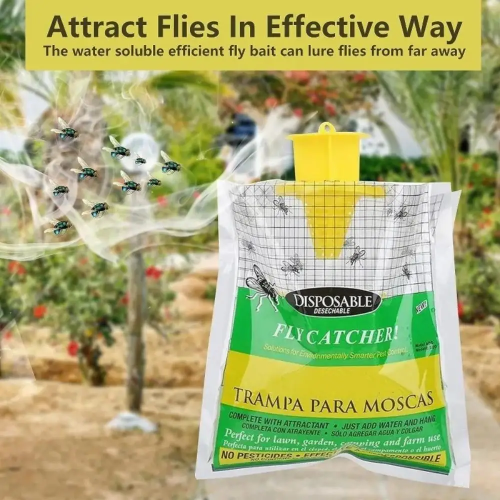 Trampa para moscas colgante, trampa para moscas impermeable, jardín al aire libre, herramienta efectiva para el control de plagas de moscas de frutas, hogar, granja, suministros de jardín. - imagen 3