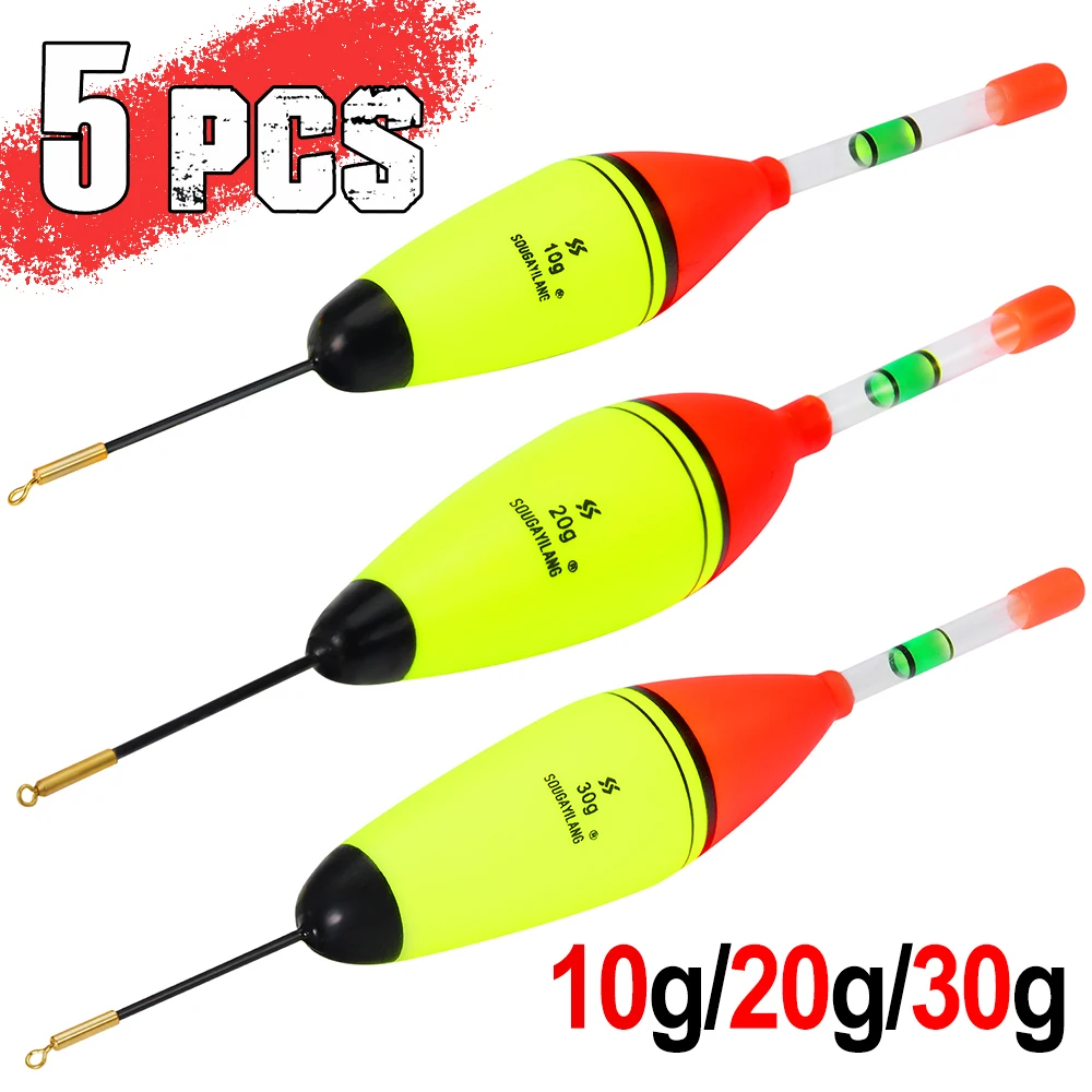 Sougayilang cebo herramientas de pesca 10g 20g 30g flotador de pesca EVA 5 unids/lote flotador multifuncional cebo flotador espuma flotadores de plástico señuelo