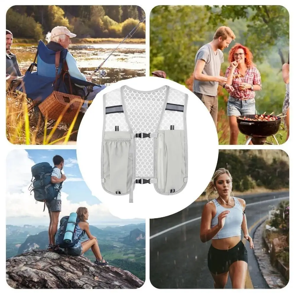 Paquete de chaleco reflectante impermeable para correr, chaleco de hidratación para correr ajustable y transpirable, práctico y multifuncional - imagen 2