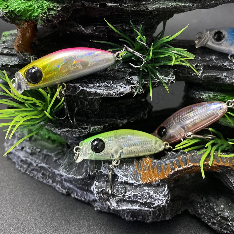 Señuelo de pesca de hundimiento lento, 2,9g, 35mm, Mini Micro pececillo, ojos 3D, cebo duro Artificial con potentes anzuelos triples, equipo de pesca - imagen 5