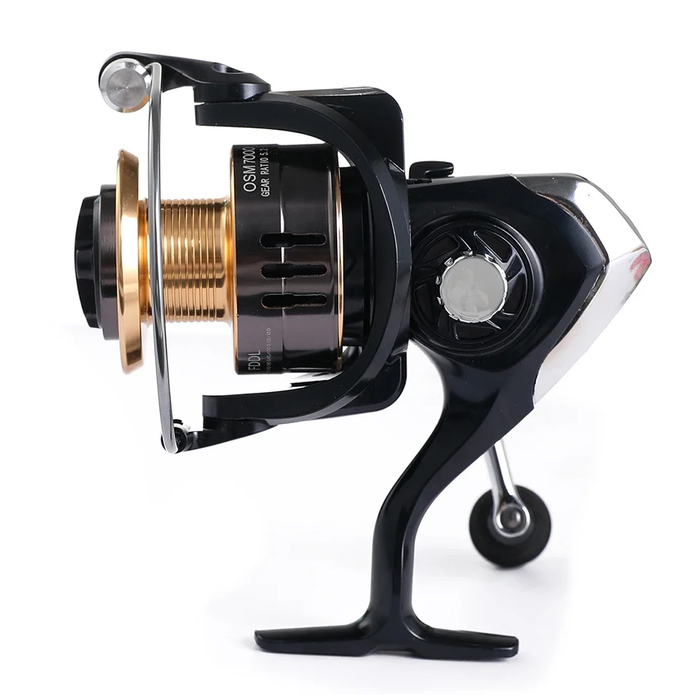 Carrete de pesca giratorio profesional ultraligero 2000 ~ 7000 5,2: 1 Ratio de engranaje 17,6LB Max Drag carrete de Metal para agua dulce y salada - imagen 4