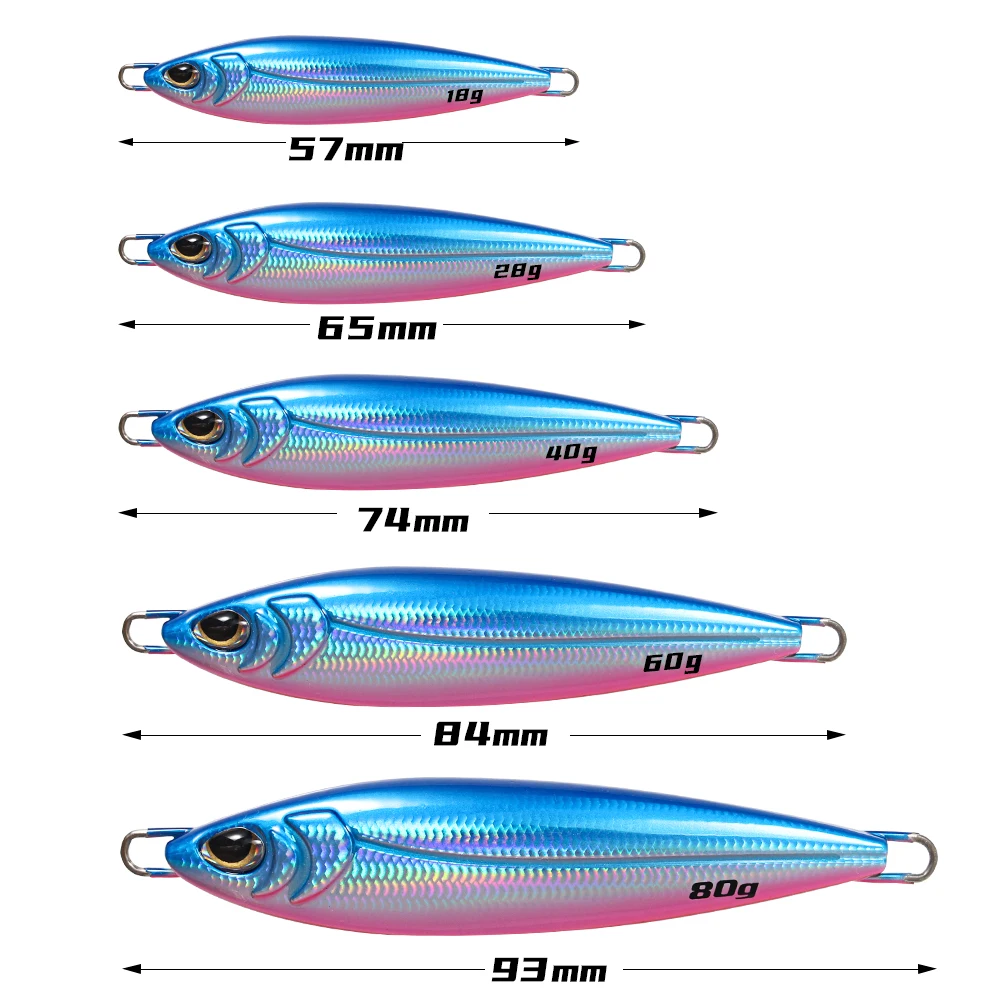 JIGGING PRO-señuelo de Metal de fundición larga, cebo de lubina de mar, 18g, 28g, 40g, 60g, 80g - imagen 3