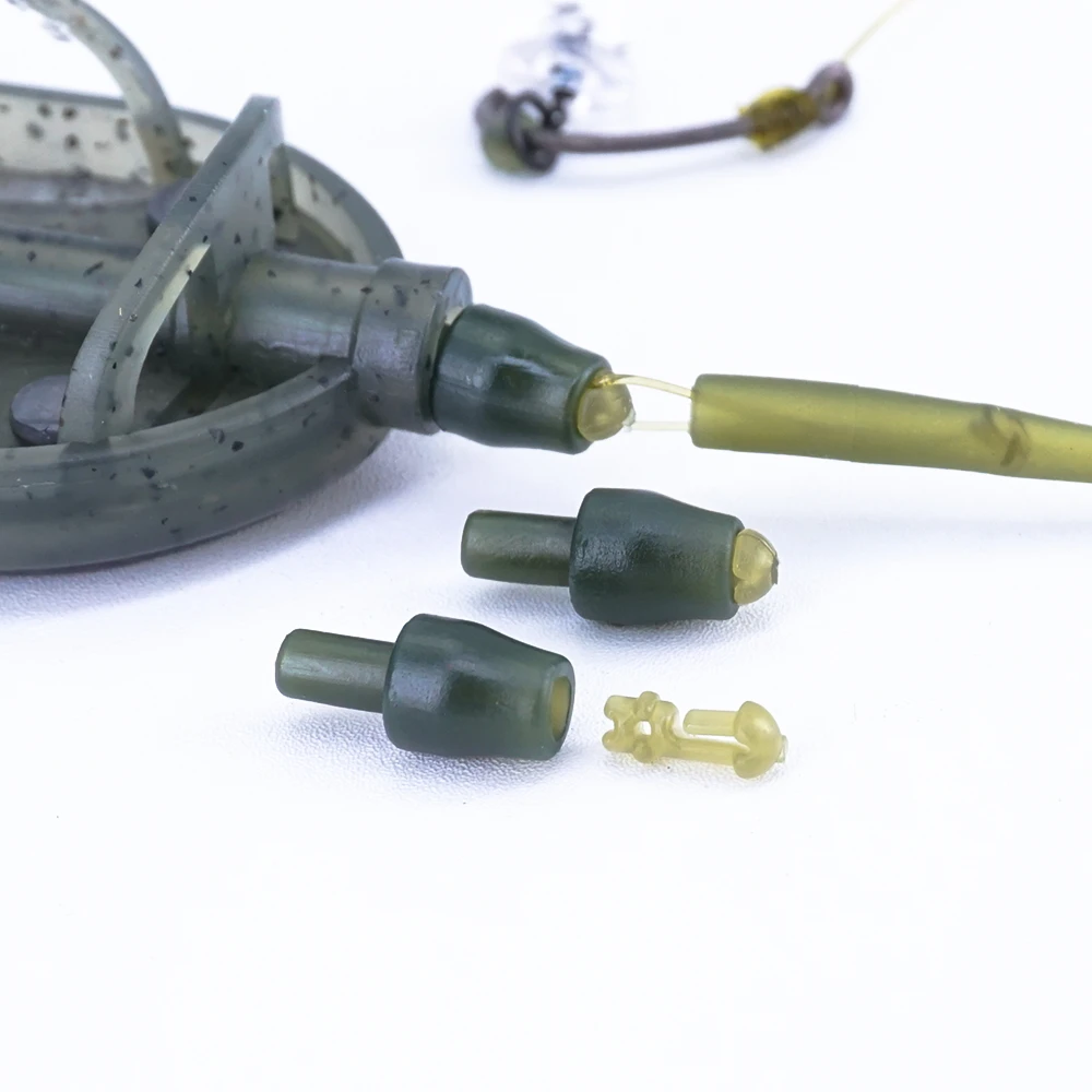 Hirisi 10 Uds accesorios de pesca de carpa funda amortiguadora Heli de goma aparejos terminales de pesca giratorios de cambio rápido - imagen 2