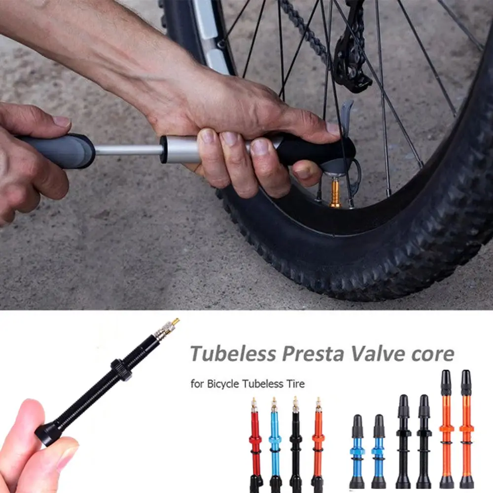 Piezas de aleación de latón y aluminio para bicicleta de montaña, extensor de sellador de vástago, válvula Presta, neumático sin cámara, 60mm - imagen 5