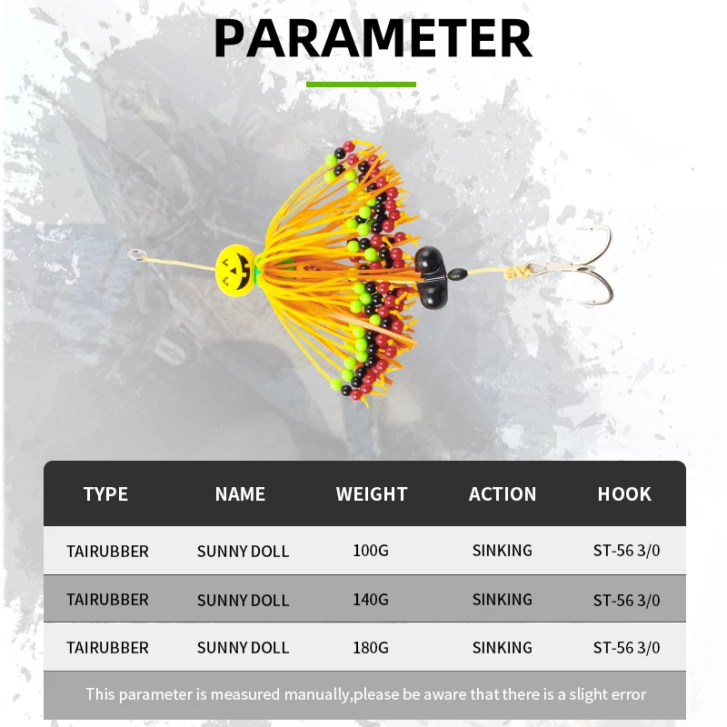 Señuelo de Metal MAGIC WORKS, señuelo de pesca de goma Tair, 100g, 140g, 180g, falda de goma, bagre, cebo de navegación de mar, aparejos de cebo Artificial - imagen 4
