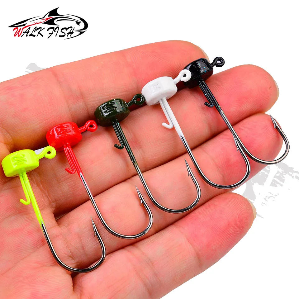 WALK FISH 5 uds Ned Rig Jig Head 2,8g 3,5g 4,6g 7g anzuelo de púas afilado anzuelos de pesca de setas para aparejos de pesca de trucha lubina - imagen 4