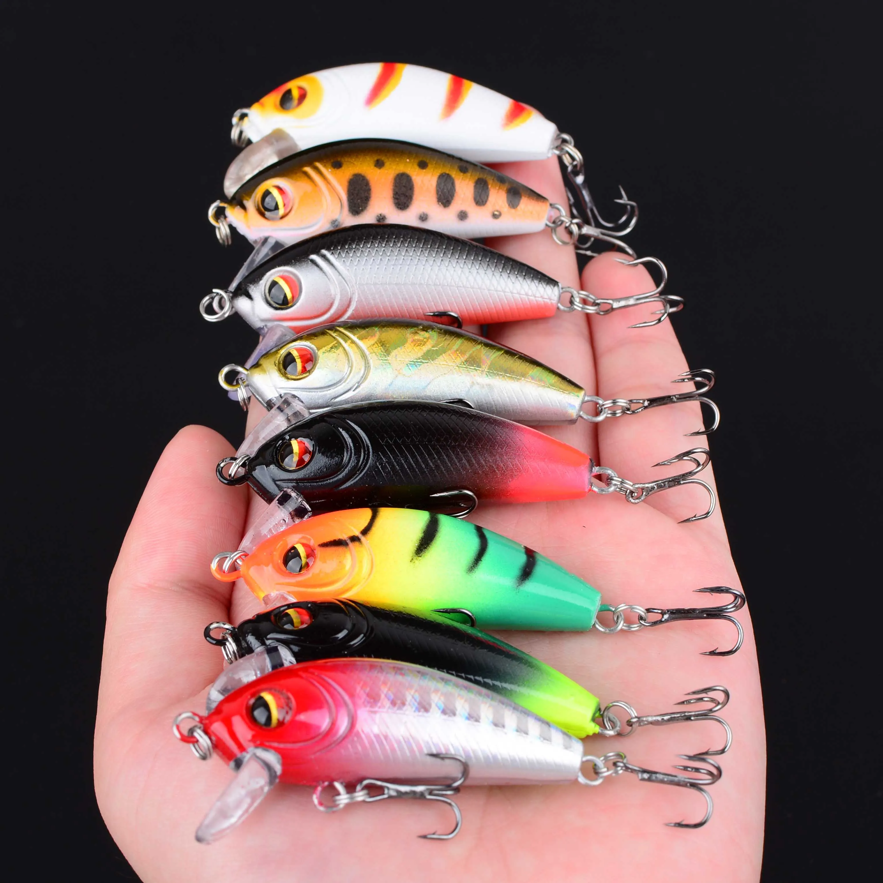 8 Uds Minnow cebos de pesca de trucha flotante duro Wobbler Crankbait Jerkbait Artificial lubina señuelo de pesca de trucha - imagen 3