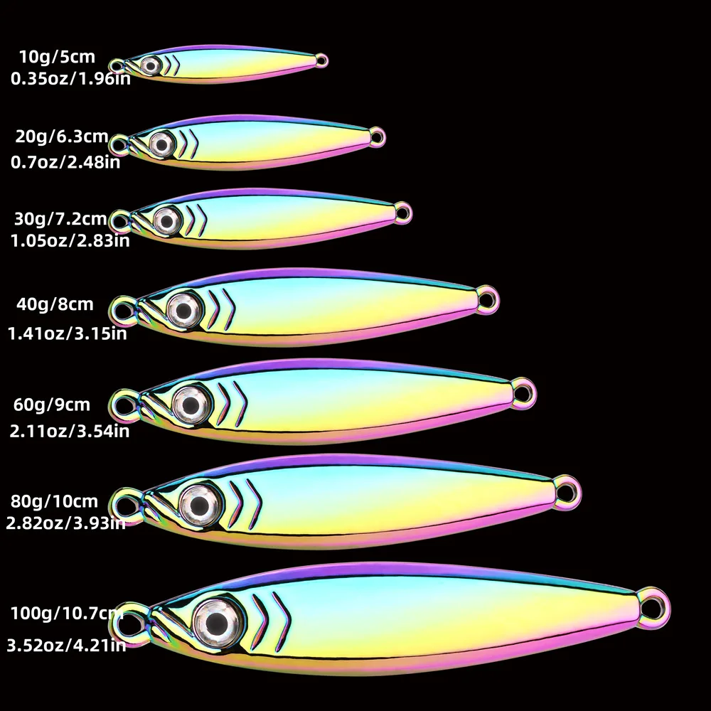 1 Uds. Señuelo de Pesca japonés 10g/20g/30g/40g/60g/80g/100g accesorios de Pesca de plantilla de Metal aleación de Zinc caballa lubina cebos de Pesca - imagen 4