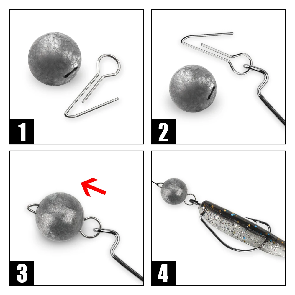 Spinpoler Cheburashka Clip interno de acero inoxidable pines de conexión de pesca cambio rápido Snap tungsteno peso abierto Clips aparejos - imagen 5