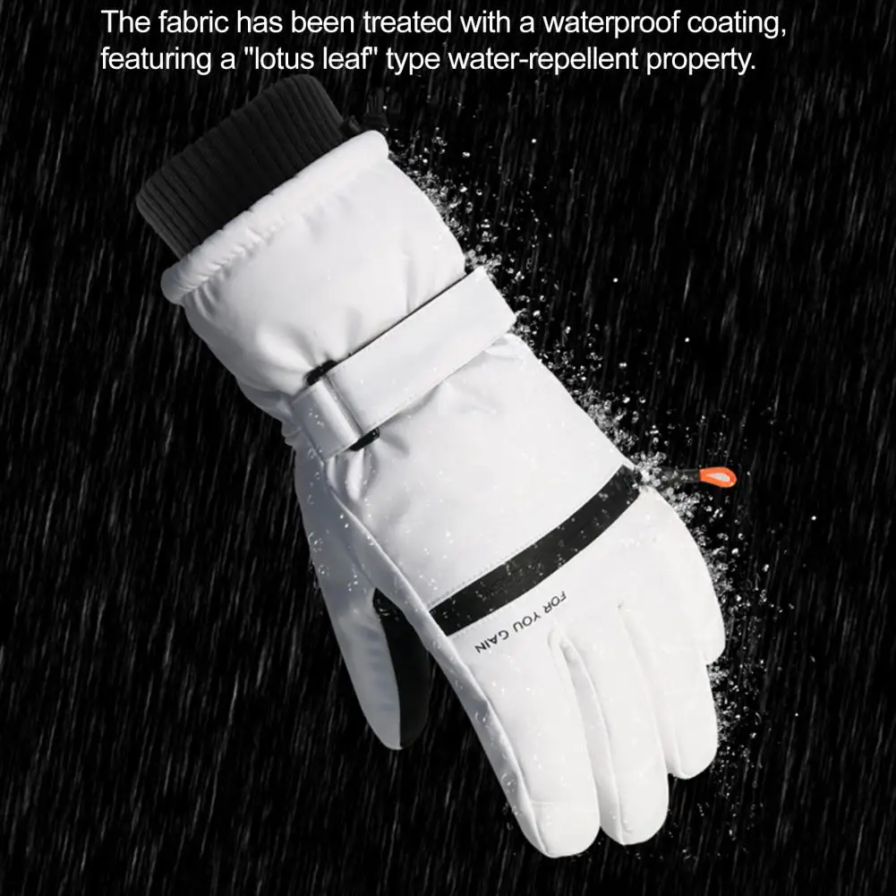 1 par de guantes de esquí al aire libre para hombres y mujeres, guantes térmicos con forro polar y pantalla táctil a prueba de viento, guantes cálidos para ciclismo en clima frío para invierno - imagen 3
