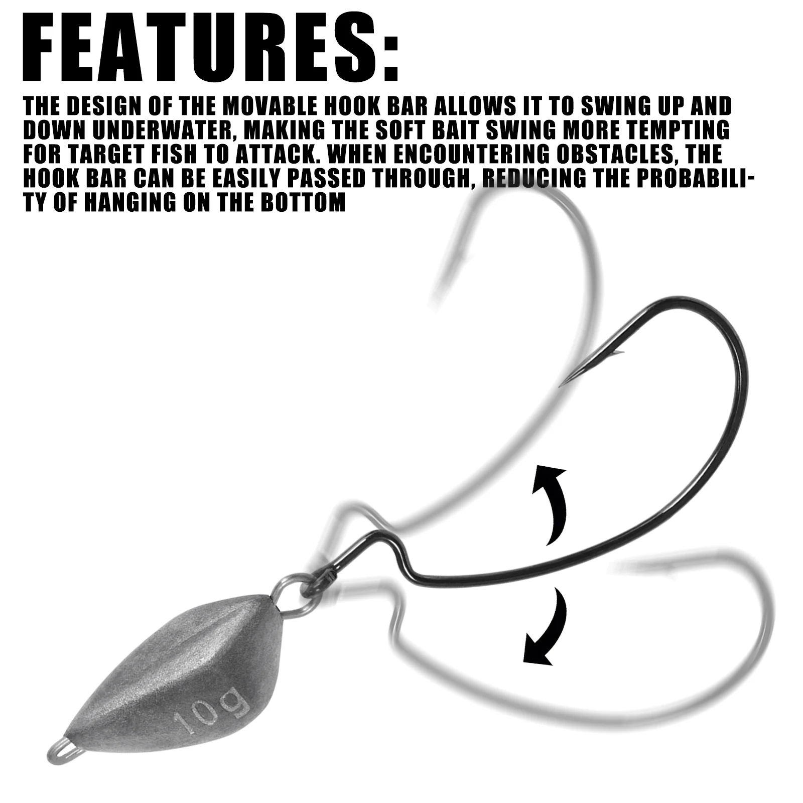 SAMOLLA 5 uds Jig Head peso de pesca profunda plomo Jig peso de bala de agua con plomos giratorios accesorios de aparejos de pesca - imagen 5