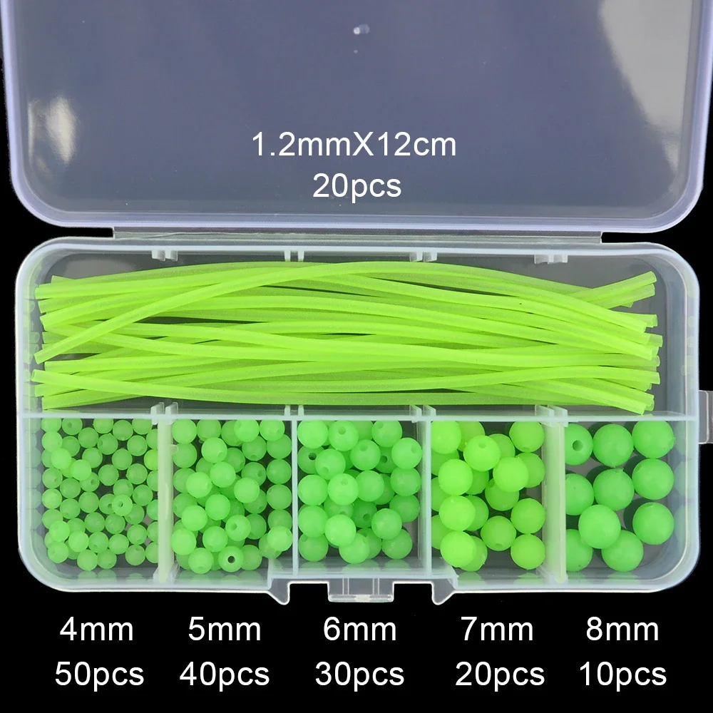 Cuentas luminosas y tubo antienrollado silicona para montajes de pesca - imagen 2