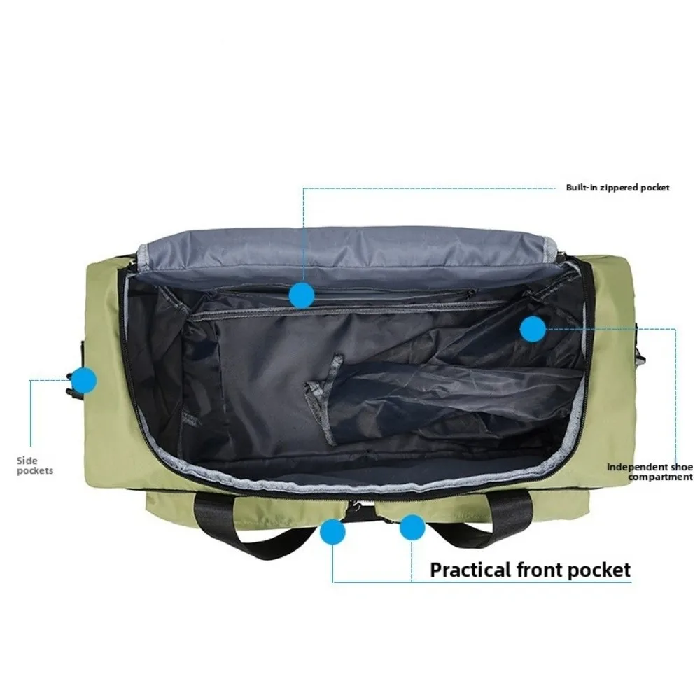 Bolsa de viaje multifuncional, bandolera de gran capacidad con múltiples bolsillos, impermeable, separación en seco y húmedo, bolsa de Fitness Unisex - imagen 4