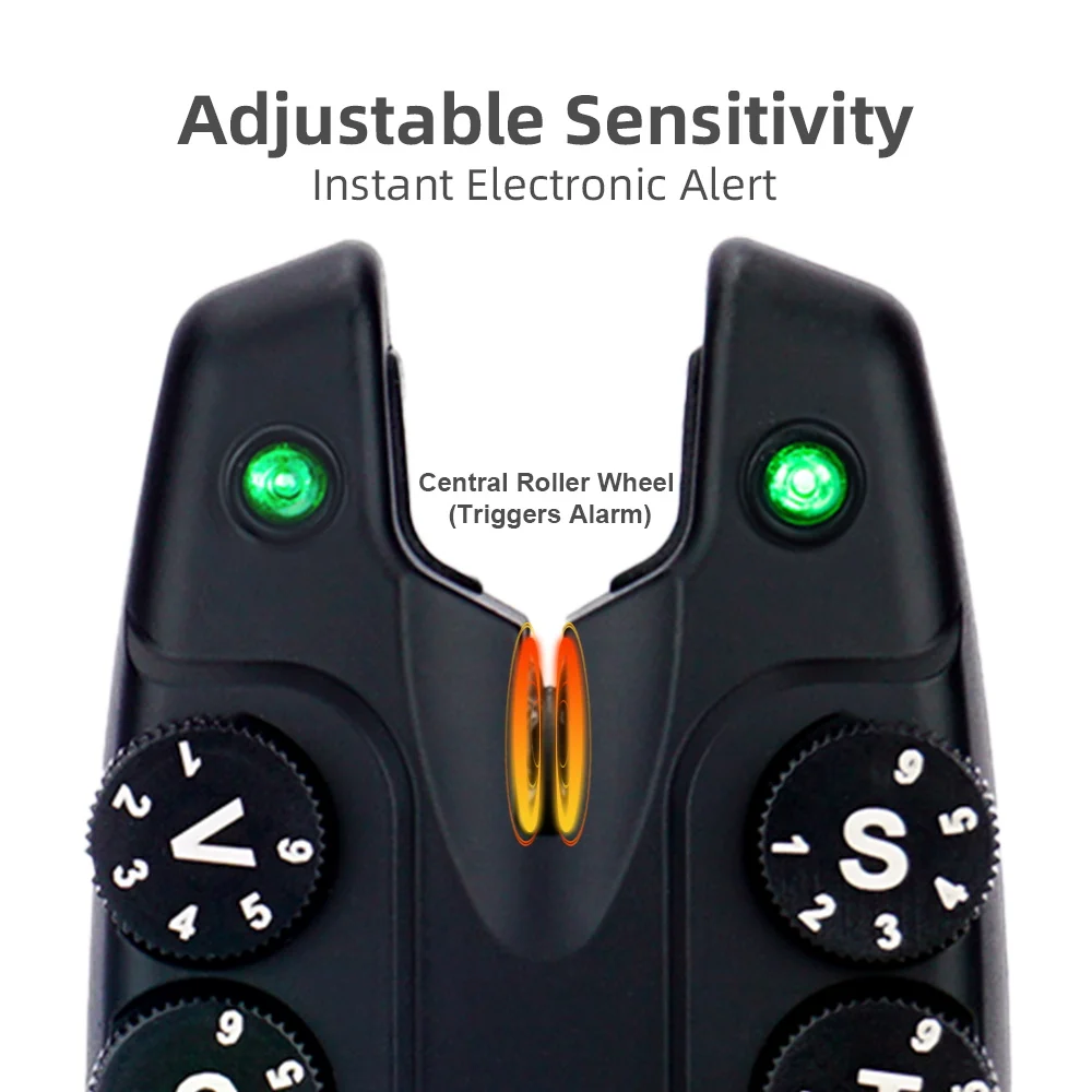 Hirisi-Juego de alarma de pesca de carpa inalámbrica, indicador de alarma de mordedura antirrobo, aparejos de pesca de carpa, 1 + 4 juegos S4 - imagen 4