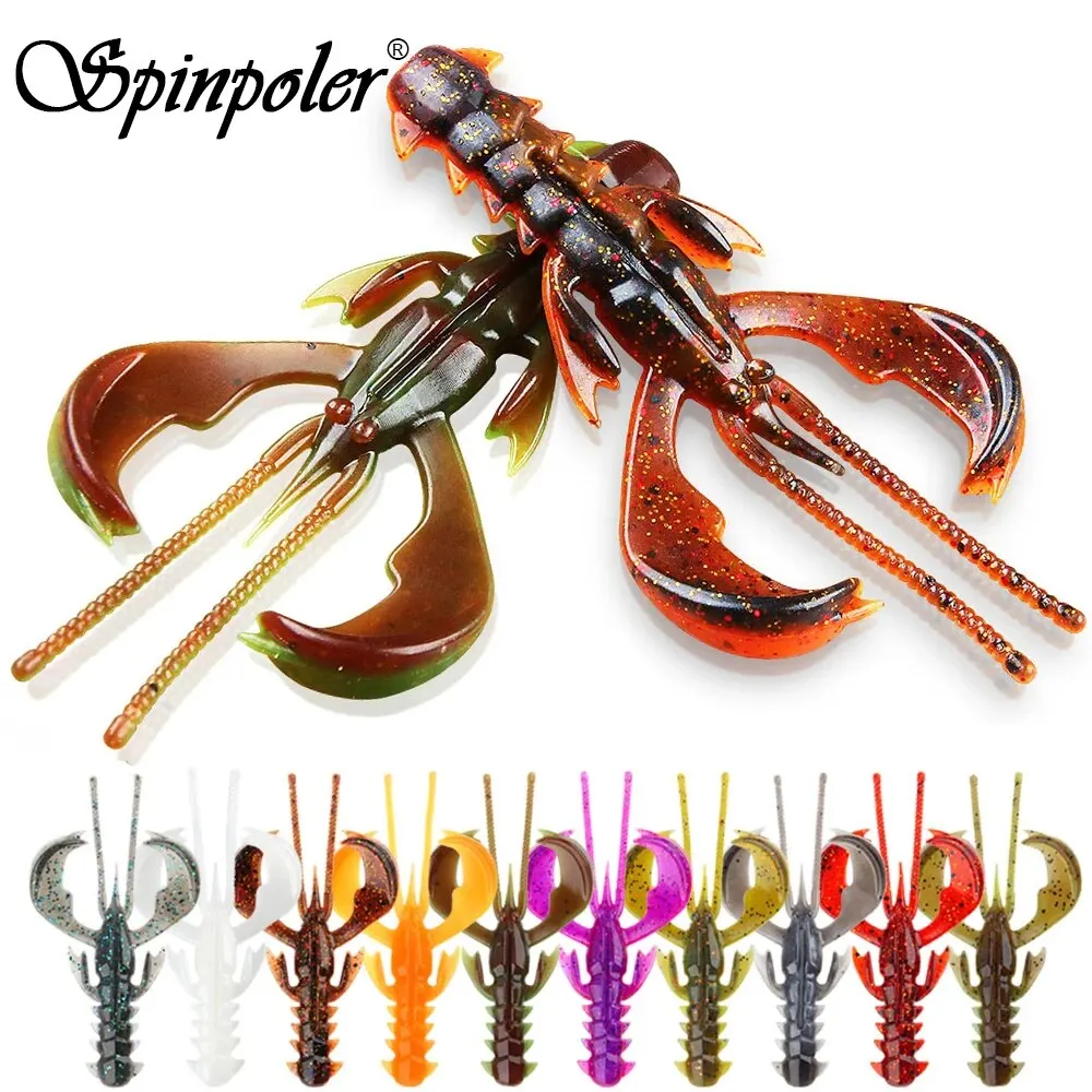 Spinpoler-cebo suave de camarones ágiles, señuelo de pesca TPR flotante salado UV, cangrejo activo para aparejos sin malezas, plantilla Ned Split Drop Shot