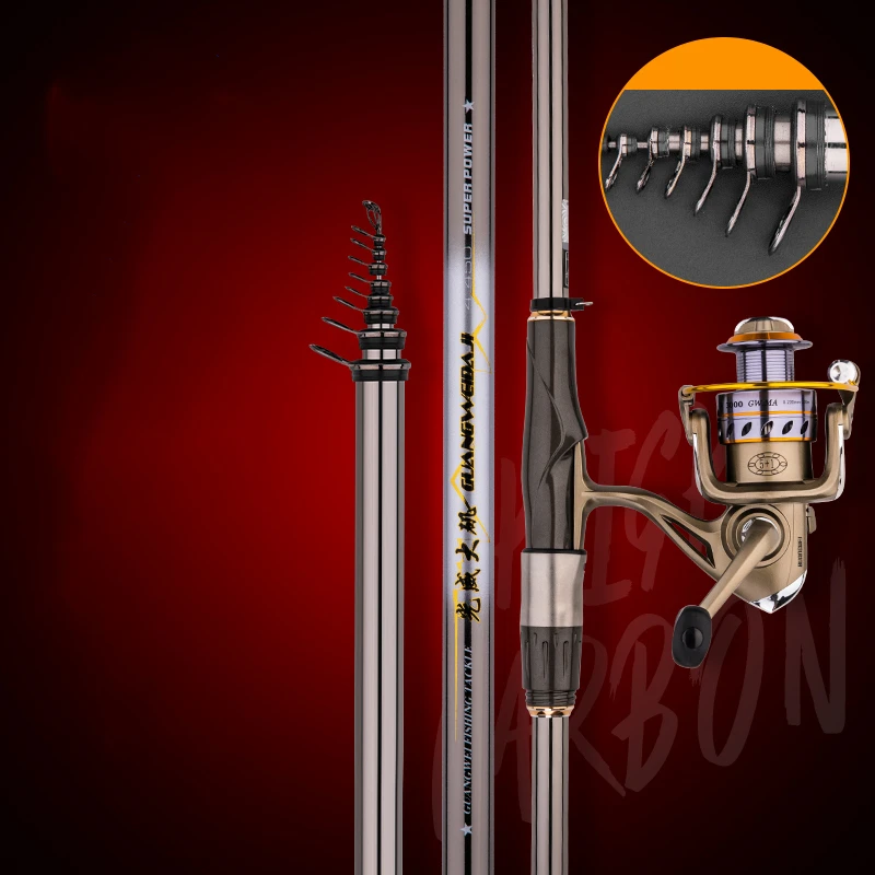Caña De pescar telescópica superdura, alta resistencia a la cintura, potencia De mano, lanzamiento De distancia - imagen 4