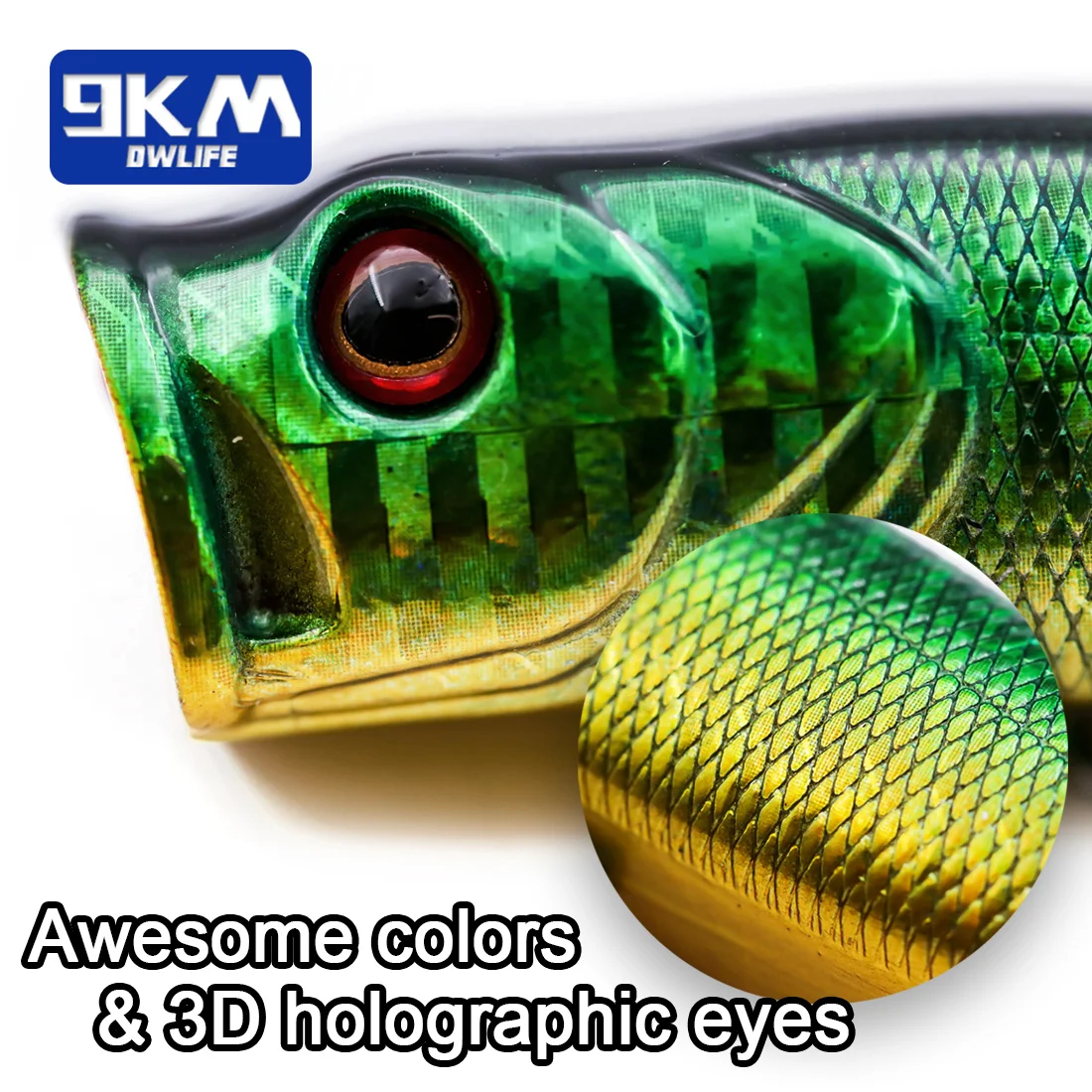 Señuelos de pesca Popper agua salada 7 ~ 9cm Striper Pike salmón señuelos lubina Topwater señuelo de pesca Popper tapones de pesca con anzuelos triples - imagen 3