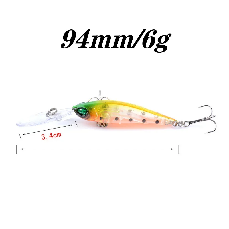 Señuelo de Pesca flotante para pececillo, 1 unidad, 9,5 cm, 6g, Swimbait, cebo duro Artificial, Carkbait para Lucio, Jerkbait, Wobblers, aparejos de Pesca - imagen 3