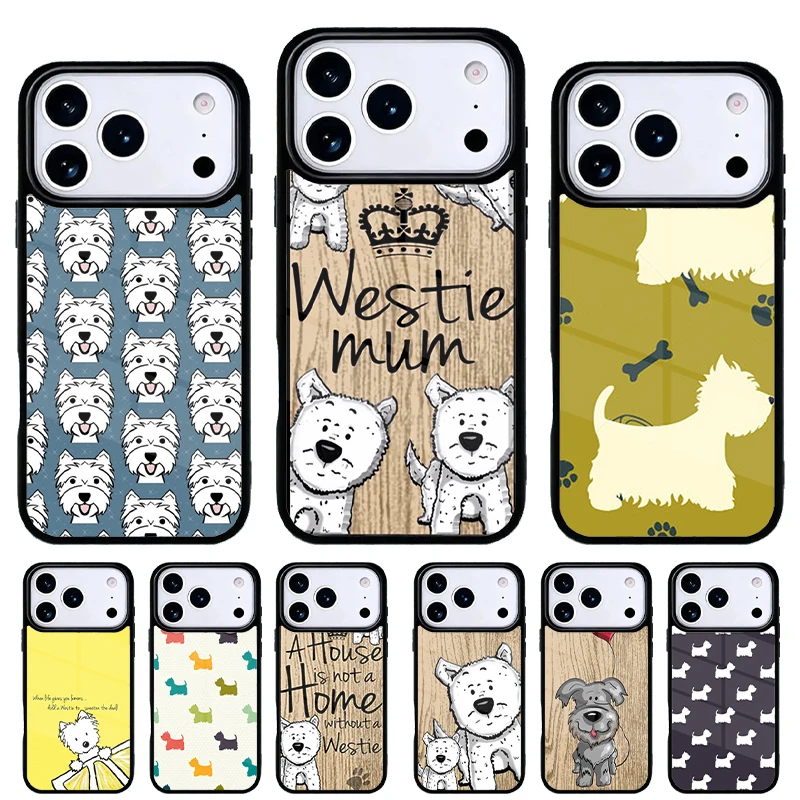Funda para teléfono con diseño de perro terrier, carcasa trasera