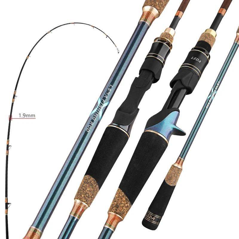 Caña de pescar con señuelo Extra duro, caña de pescar de 1,9mm con punta de pulpo, calamar, sepia, sepia, 1,68 M, 1,83 M, caña de pescar de media profundidad - imagen 2