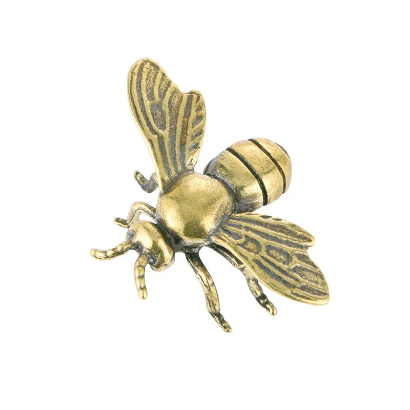 Figuras de insectos y abejas de latón macizo, miniaturas de té para mascotas, colección de manualidades de escarabajo divertido, adornos pequeños de escritorio, decoraciones para el hogar - imagen 4