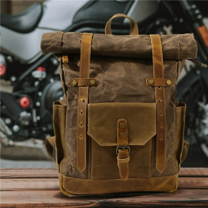 Mochila Crazy Horse de cuero vintage – trekking al aire libre - imagen 5