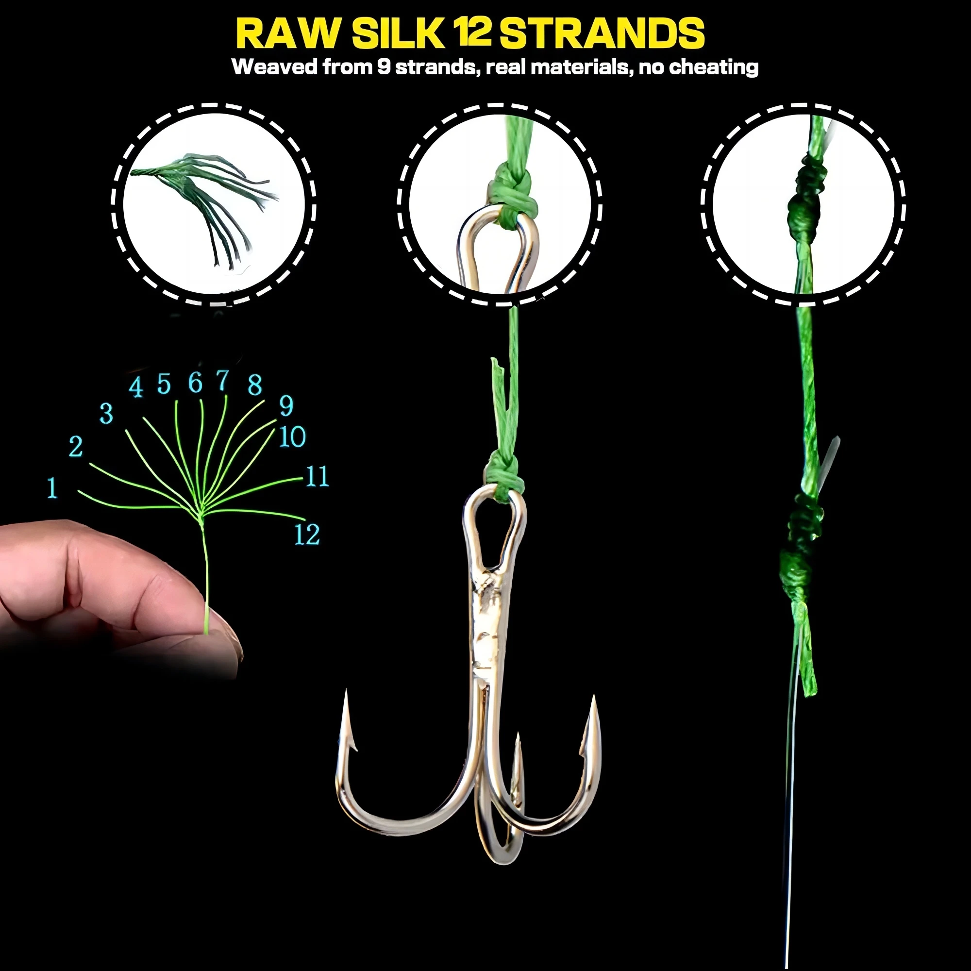 Línea de pesca de carpa PE X12 mejorada, 300/500/1000M, 12 hebras trenzadas, multifilamento súper fuerte resistente al desgaste, alambre de agua salada marina - imagen 2