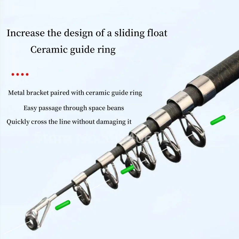 Mini caña de pescar telescópica, carrete de 1,6 M, 1,8 M, 2,1 M, caña de pescar de carbono para Combo, portátil, ligero, perfecto, accesorios de pesca - imagen 3