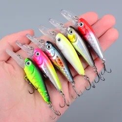 Señuelos de pesca Minnow, 6 uds., Wobblers realistas, juego de señuelos de pesca, herramienta, anzuelos afilados, accesorios de pesca de carpa para trucha y lubina