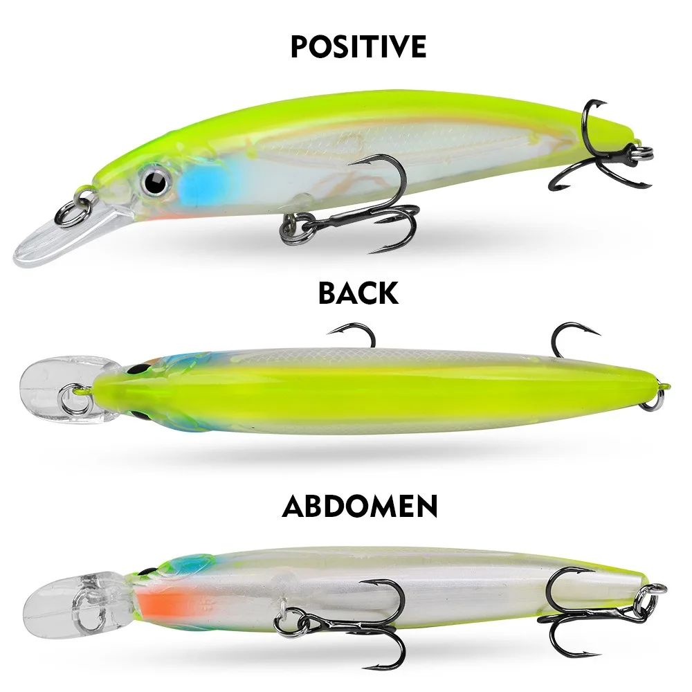 Cebo Minnow 7g 14g 40g cebos falsos biónicos luminosos cebo duro de plástico cebo de pesca señuelo de agua flotante de tiro largo Swimbait - imagen 5
