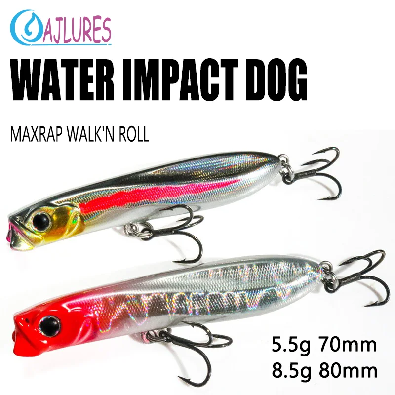 Popper WALK'N ROLL Señuelo Topwater Lápiz – Cebo pesca superficie
