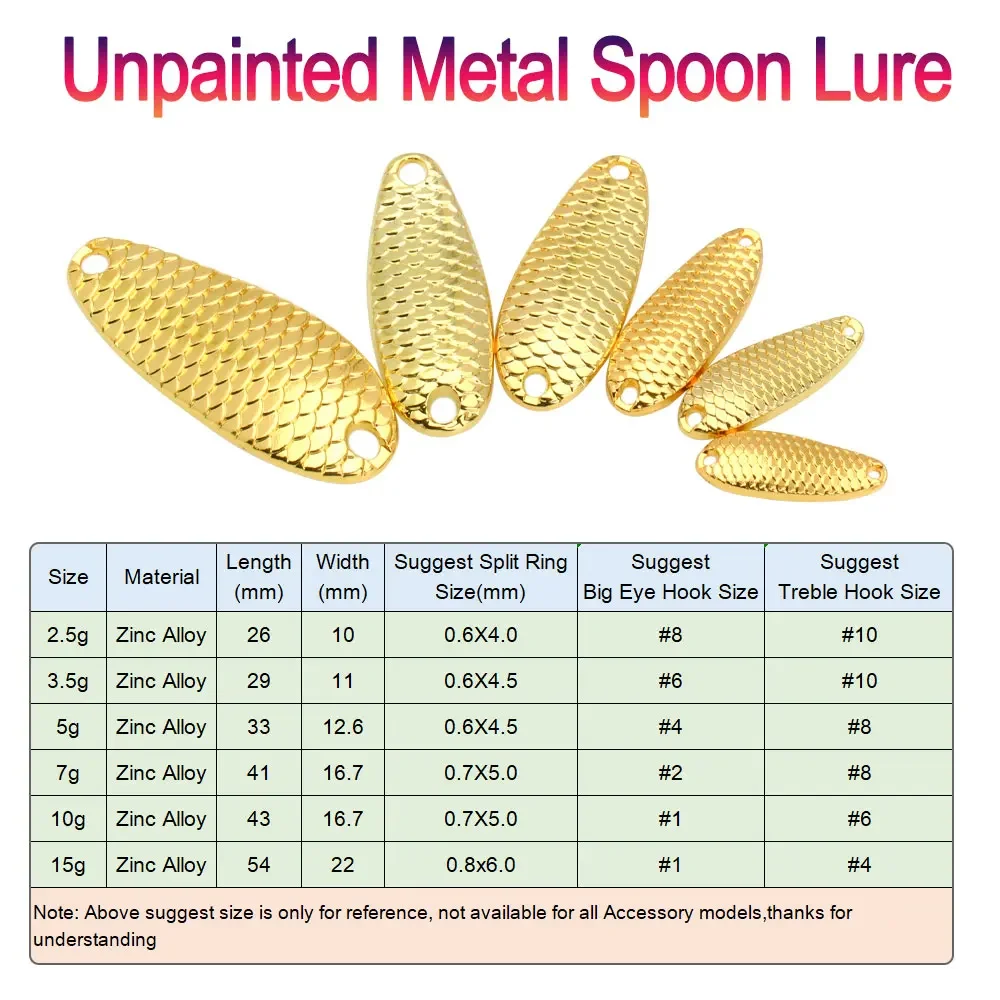 Bimoo 2,5g 3,5g 5g 7g 10g 15g pesca cuchara de Metal señuelos escamas de pescado cebo duro señuelo de pesca de mar para trucha Lucio perca lubina salmón - imagen 3