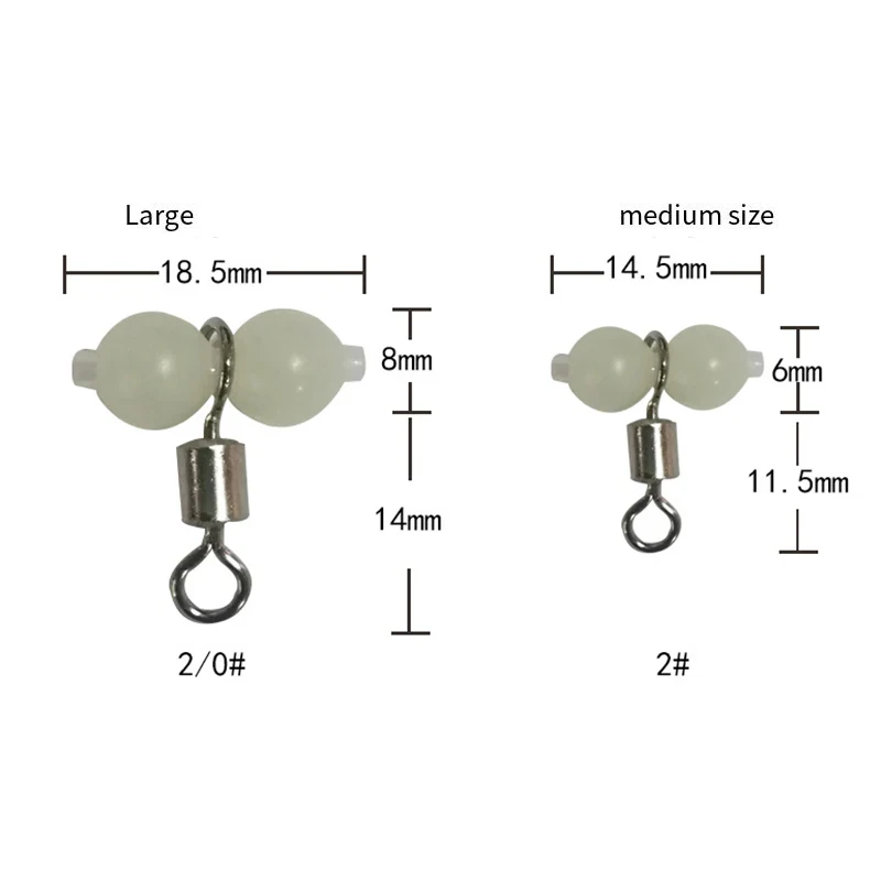 Accesorios de aparejos de pesca PD, pesca en el mar grande, calabaza de acero inoxidable que brilla en la oscuridad, conector Lua de ocho anillos de estilo americano - imagen 2