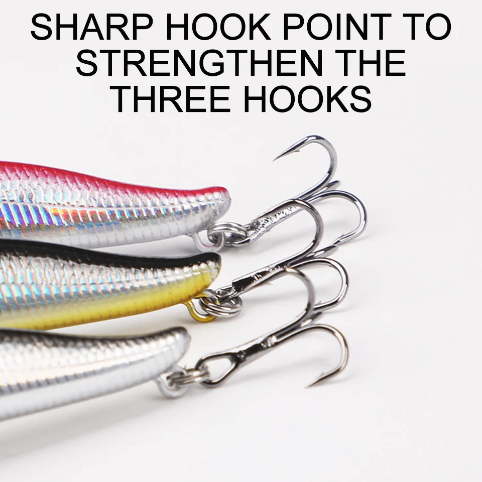 Señuelo de Pesca de pececillos que se hunde, 5,5 cm, 4g, anzuelo duro 3D, Wobblers, Crankbait Artificial, aparejos de Pesca de carpa - imagen 4